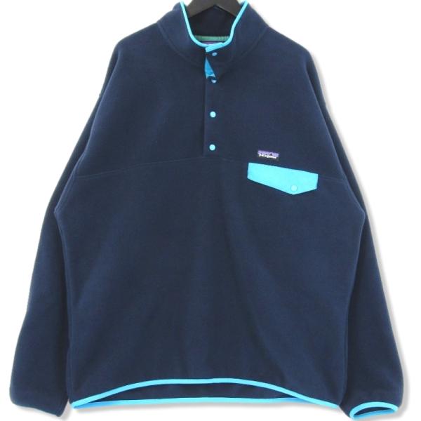 パタゴニア　シンチラ　スナップ　フリース 美品 L 雪無し 93年 アクアブルー シンチラ スナップt Patagonia