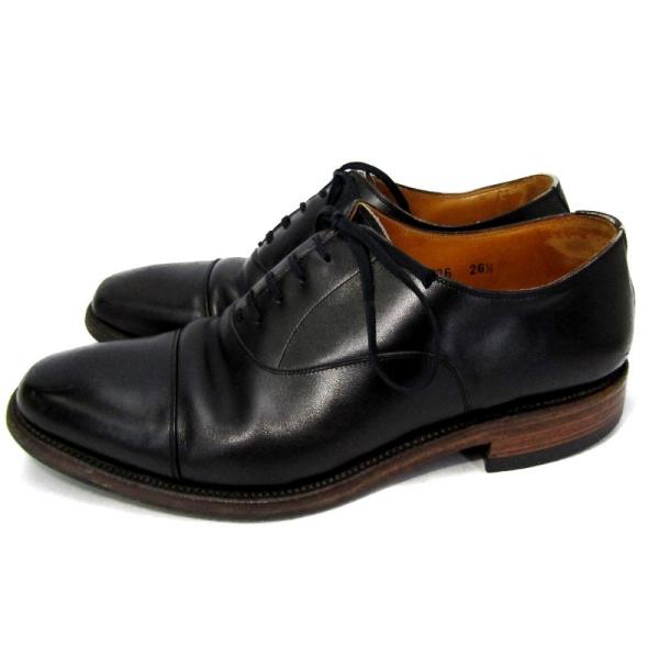 【美品】Scotch Grain ブラック キャップトゥ シューズ 26cm classic_45000501