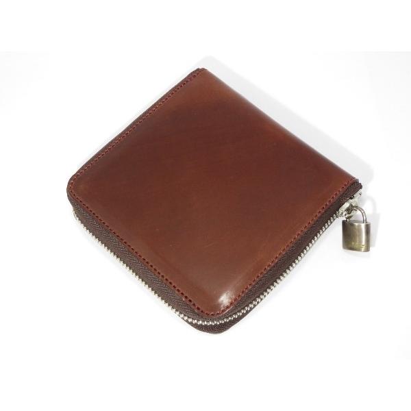 7SENSE シェルコードバン・3cardコンパクトラウンドジップ財布 シェルコードバン・ラウンドジップ二折財布/バーボン(TOP