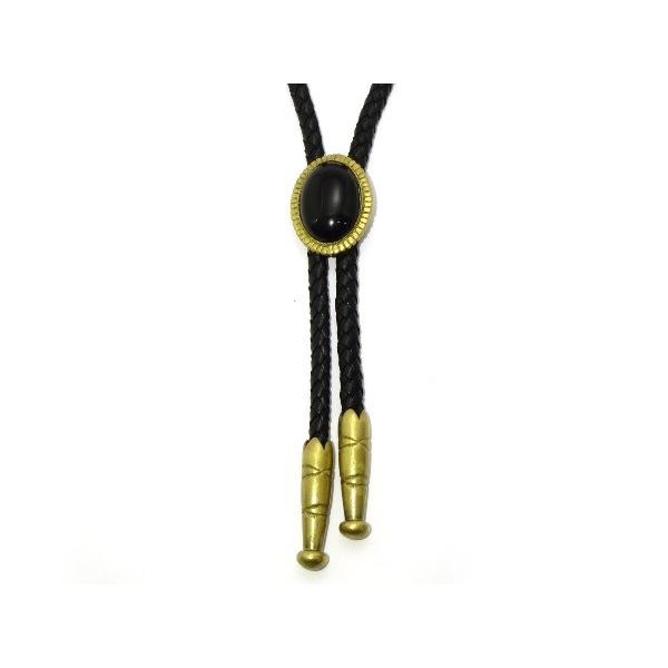 CALEE キャリー ONYX BOLO TIE オニキス ボロタイ ブラス レザー CL 