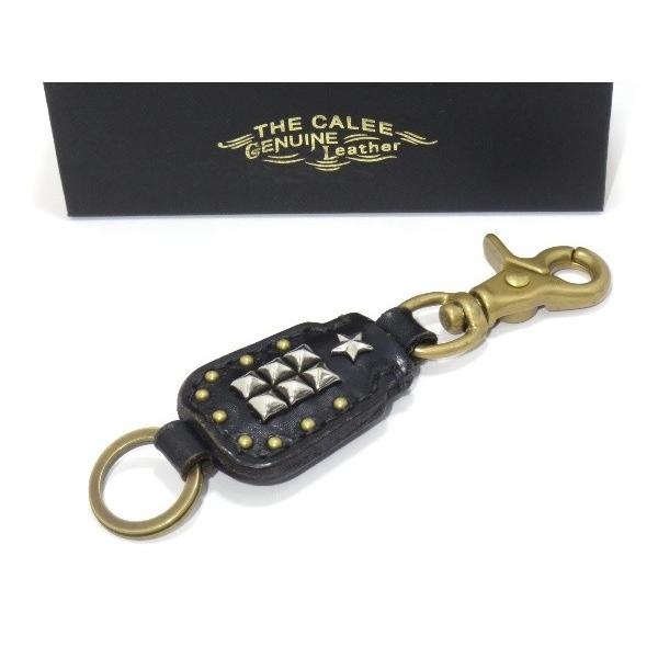 CALEE キャリー SQUARE LEATHER KEY RING スクエア レザー キーリング