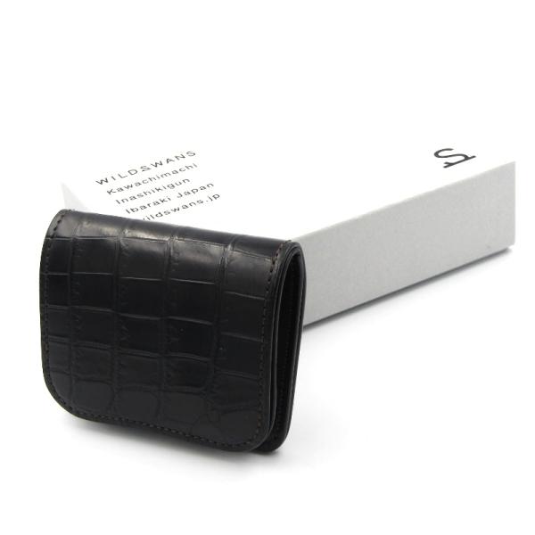 WILDSWANS 美品 ワイルドスワンズ 二つ折り財布 クロコ PALM