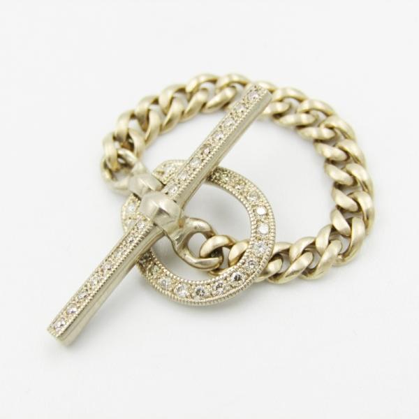 hum deco lace ブラウンダイヤ T-bar ring