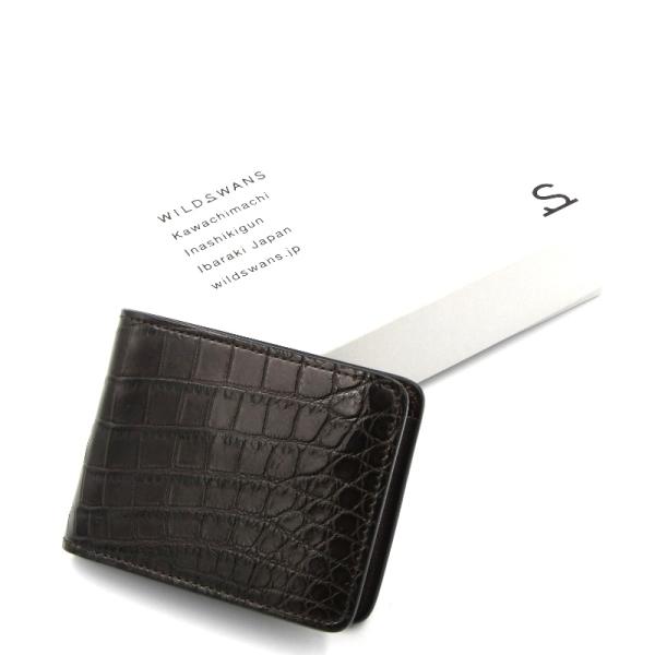 WILDSWANS 良品 ワイルドスワンズ 二つ折り財布 クロコ GROUNDER