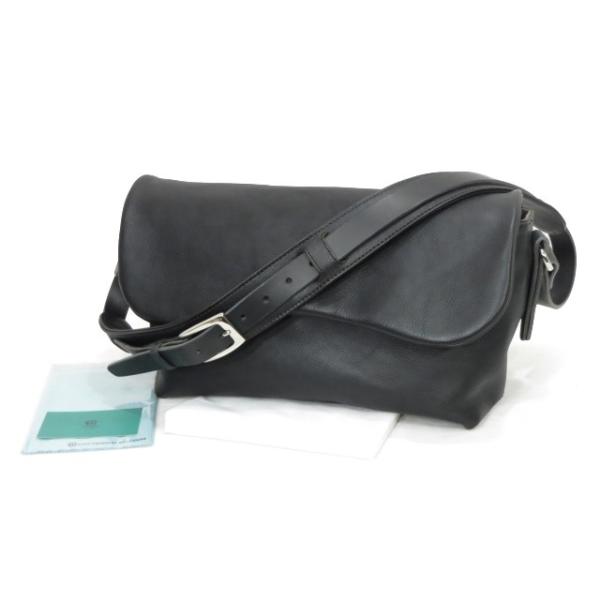 ブラック レザー メッセンジャーバッグ ドットストラップ NECK POUCH – SEEKER