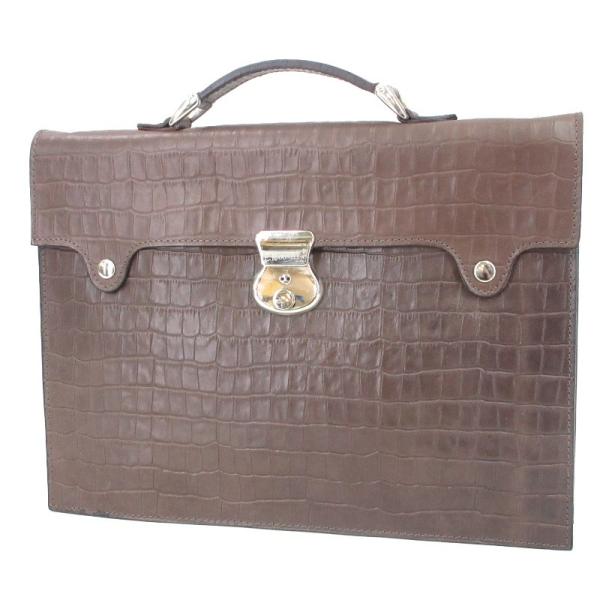 INTREND「RAFT」クロコダイル型押フェイクレザー ブリーフケース