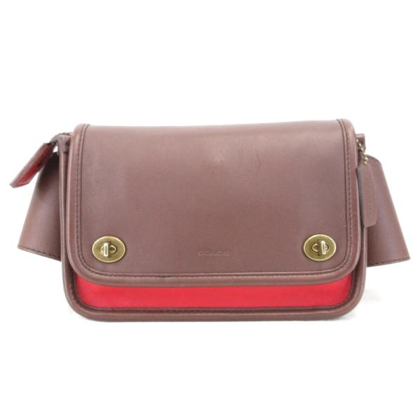 ⭐︎COACH コーチ　レザー ボディバッグ　レガシー　ブラウン　レッド COACH コーチ ボディバッグ 70989 レザー ブラウン レッド