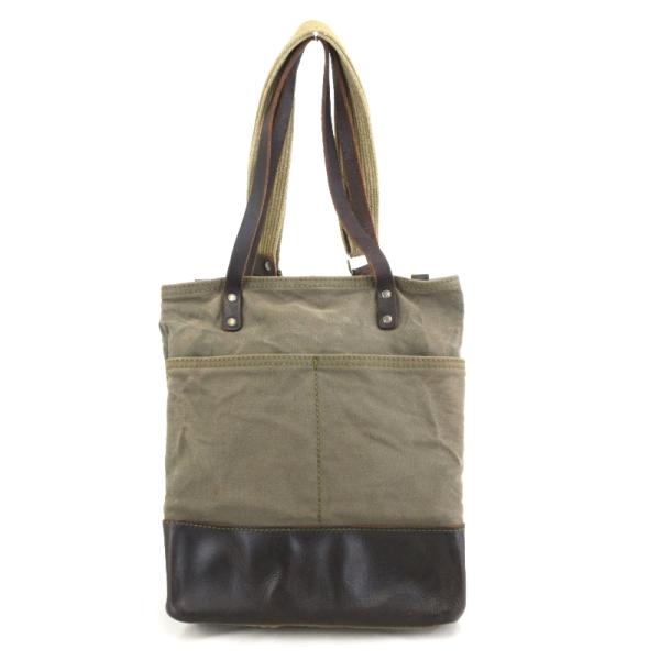 MANIFATTURA CECCARELLI Tote Bag 黒xカーキ MANIFATTURA CECCARELLI Tote Bag 黒xカーキ バッグ
