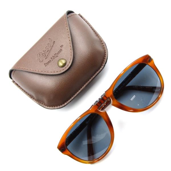 美品 Persol ペルソール サングラス 93-1847 RATTI スクエア ばね丁番  