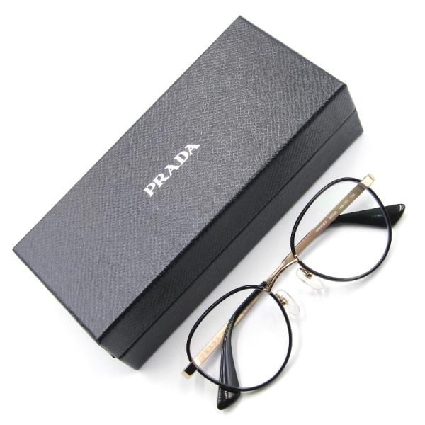 値下げしました！日本製PRADA メガネ(度有) シルバー/ブラックチタンセル プラダ PRADA PRADA メガネ VPR A14 ボストン型 セルフレーム