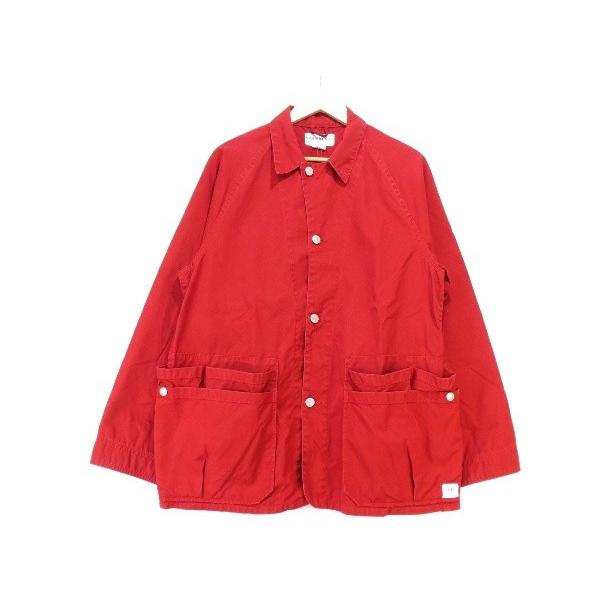 SASSAFRAS ササフラス Wholehole ワークジャケット ポプリン レッド 赤