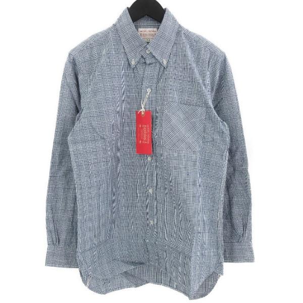 boncoura インディゴグレンチェックウェスタンシャツsize38 未使用品 boncoura インディゴグレンチェック ウェスタンシャツ | credo