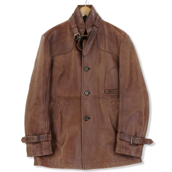 専用LLサイズ インターメッツォ レザージャケット グリーン 本革 極美