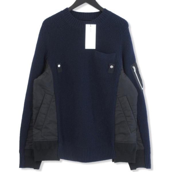 sacai 美品 サカイ MA-1 ウールニット プルオーバー SCM-031 sacai 美品 サカイ MA-1 ウールニット プルオーバー SCM-031