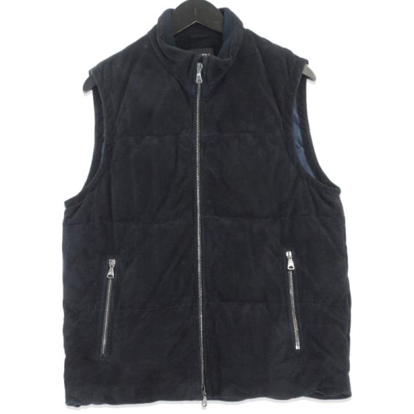 未使用 新品 エンメティ ダウン ベスト ゴート レザ - スエード EMMETI エンメティ ダウンベスト スエード 山羊革 GOATSKIN イタリア製