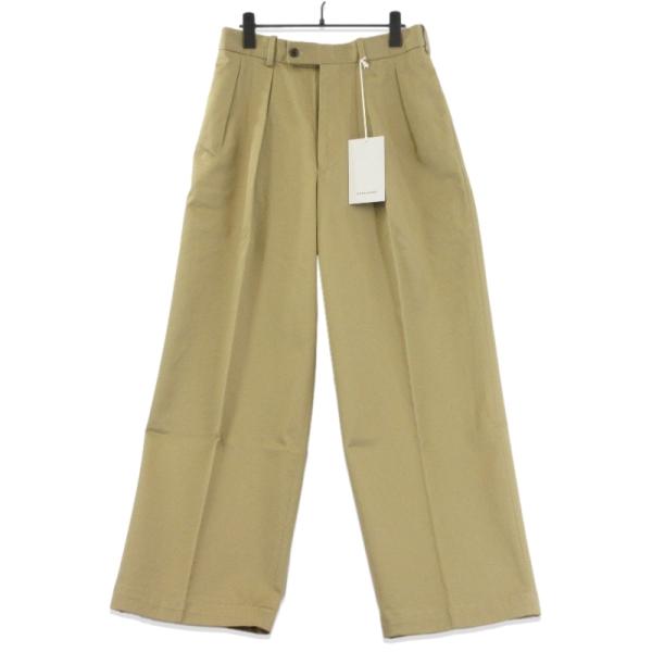MARKAWARE ダブルプリーテッドトラウザーズ ベージュ　23SS classic_70017086