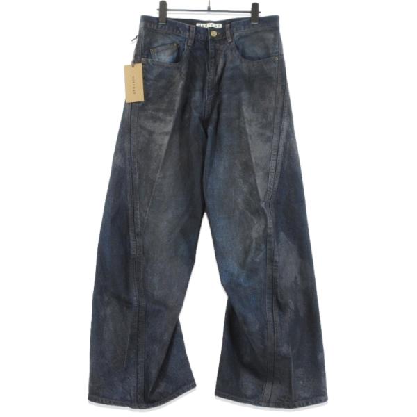未使用 NVRFRGT ネヴァーフォーゲット 3D TWISTED WIDE LEG JEANS