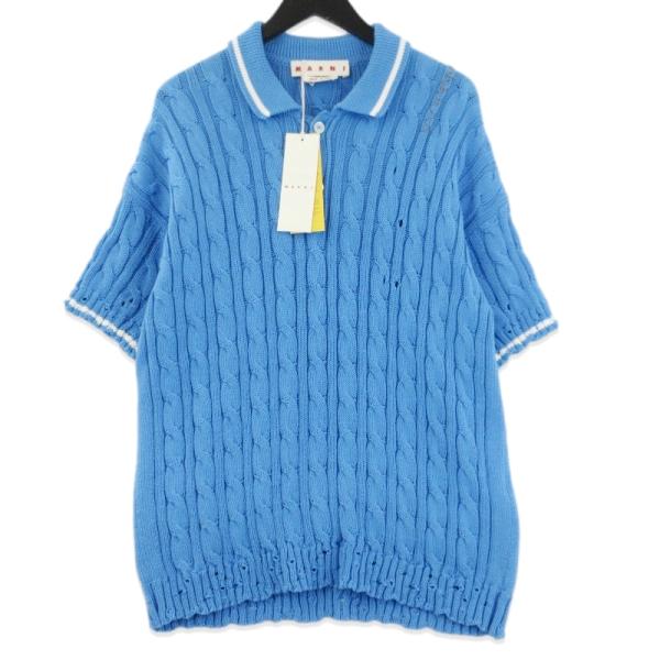 美品 MARNI マルニ ニット 半袖ポロシャツ POMG0071EQ RFID イタリア製