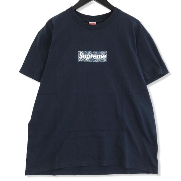 Supreme　バンダナ　ボックスロゴTシャツ　ネイビー Supreme Bandana Box Logo Tee Navy シュプリーム バンダナ 半袖