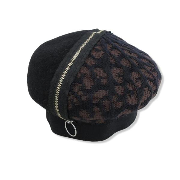 CA4LA 美品 カシラ ベレー帽 SHK00856 LEO PIKSEL レオパード 豹