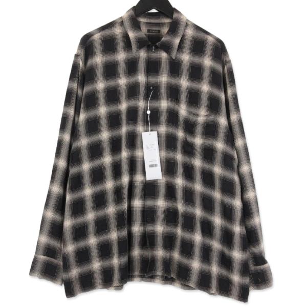 未使用 COMOLI コモリ 長袖チェックシャツ X01-02008 レーヨン