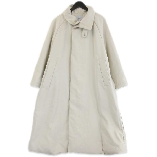 美品　カポックノットスタンドカラーコート　グレージュS スタンドカラーコート-Unisex