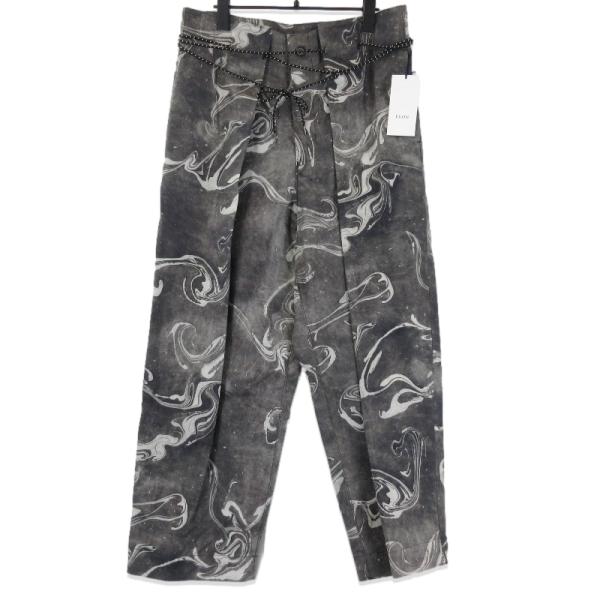 （雪だるま✚） カコウナイロンライダース 未使用 KUON クオン Suminagashi Printed Hakama Trousers
