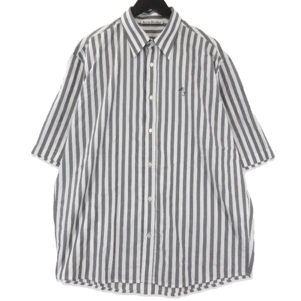 Acne Studios　半袖シャツ　ストライプ サイズ46 ACNE STUDIOS(アクネストゥディオズ) オープンカラーストライプ