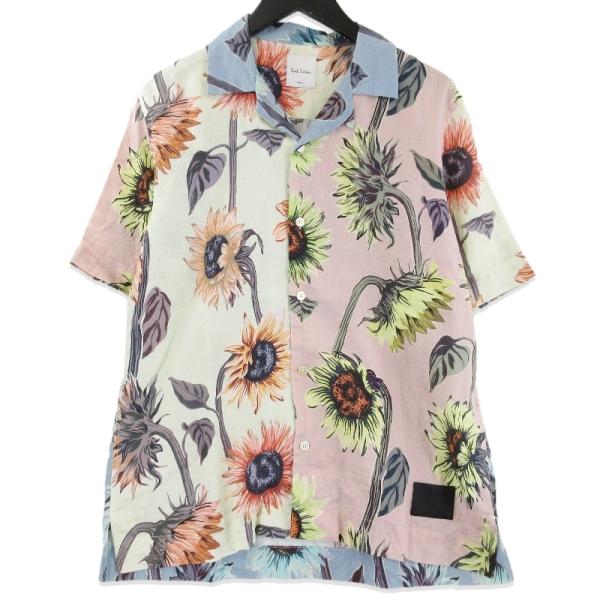 【未使用】Paul Smith ポールスミス シャツ 水色 ひまわり リネン M 未使用】Paul Smith ポールスミス シャツ 水色 ひまわり リネン
