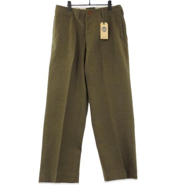 美品 バズリクソンズ チノ トラウザーズ ワークパンツ W34 カーキ オリーブ BUZZ RICKSON'S 未使用 バズリクソンズ TROUSERS BR42465 ウール