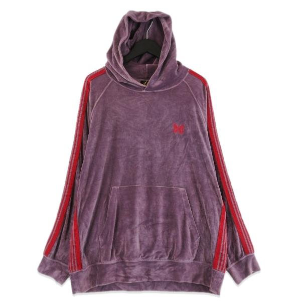 NEEDLES ベロア トラックフーディ/パープル/レッド 21aw Needlesトラックフーディー ベロア パープル XL ベロア パープル