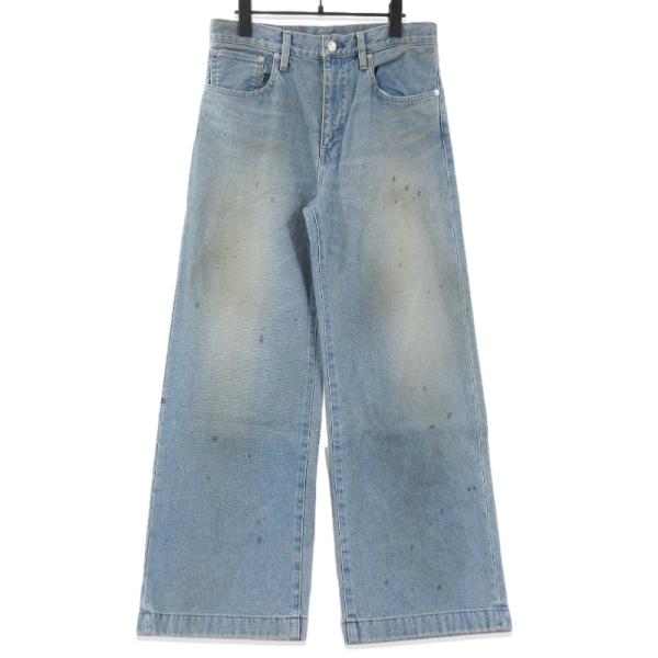 NEONSIGN ネオンサイン ルーズデニムパンツ N1764 USED加工 ジップ