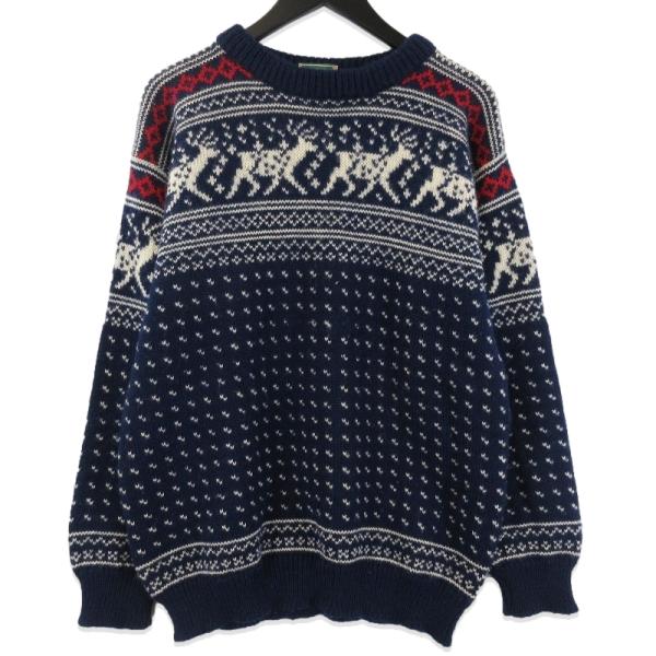 80s USA製 エルエルビーン ノルディック ウール ニット セーター M L.L.Bean（エルエルビーン） ニット 80s ノルウェー製 ノルディック