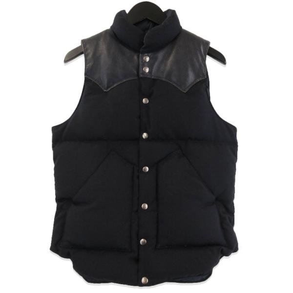 Rocky Mountain Featherbed ロッキーマウンテン ダウンベスト 450-452-02 クリスティーベスト ヨークレザー 切替 ネイビー 36 71015733 Rocky Mountain Featherbed ロッキーマウンテン ダウンベスト 450-452