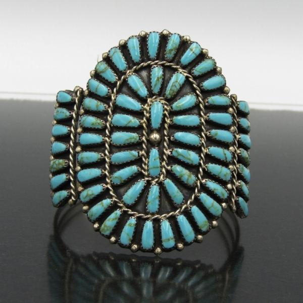 良品 Navajo ナバホ族 バングル ターコイズ クラスター S作