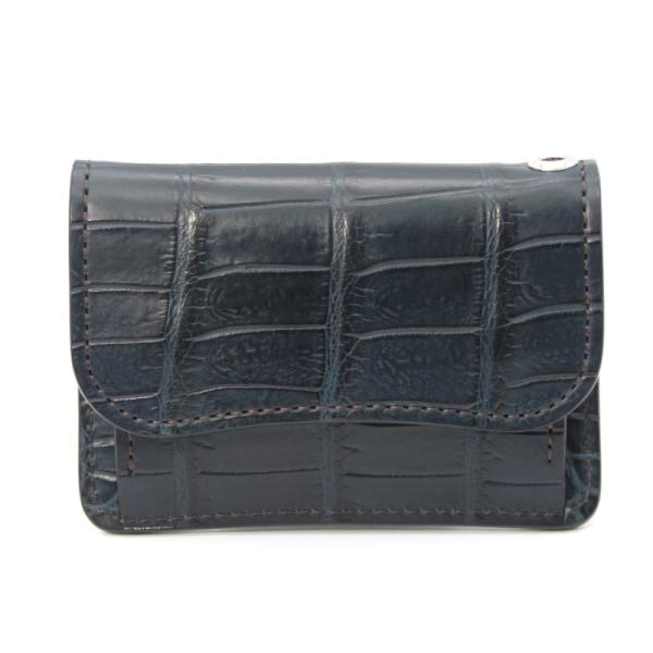 WILDSWANS 美品 ワイルドスワンズ 小銭入れ 藍染クロコ TONGUE