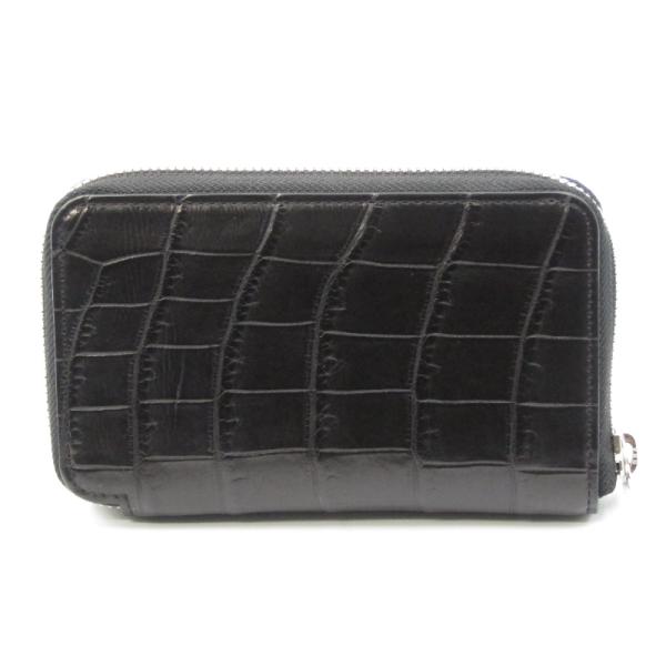 美品】itti イッチ クロコダイル 二つ折り財布 ブラック クロコダイル