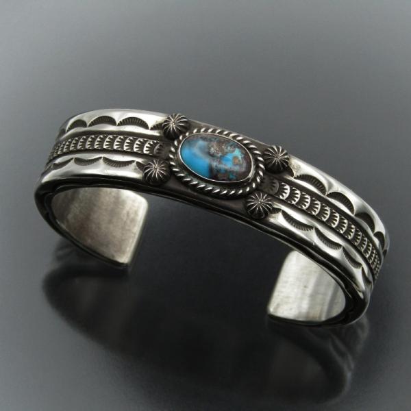 美品 Herman Smith ナバホ族 バングル ビズビー ターコイズ ハーマン