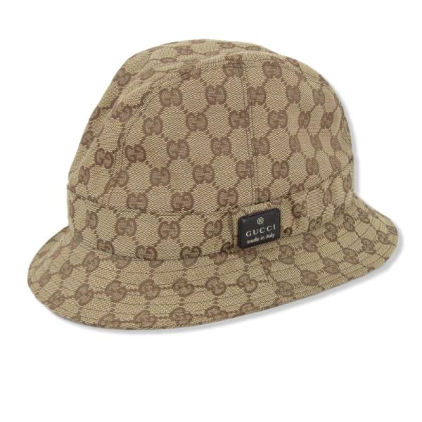 GUCCI ベージュ バケットハット Mサイズ GUCCI ベージュ バケットハット Mサイズ GGキャンバス バケット