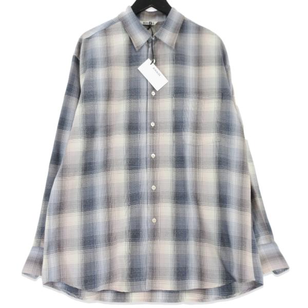 美品 AURALEE オーラリー SUPER LIGHT WOOL CHECK SHIRT A24AS01LC