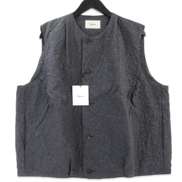 未使用 nagoune ナゴウネ Divock nylon Uneven vest NG-25FW-VT02 ベスト 総柄 ディボック加工  チャコールグレー M  99000579 未使用 nagoune ナゴウネ Divock nylon Uneven vest NG-25FW-VT02