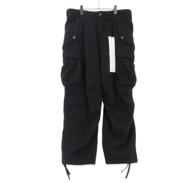 未使用 KHOKI コッキ Military-detail wool pants 25fw-p-06 ウール ミリタリーパンツ カーゴパンツ  ブラック 黒 2  99000998 未使用 KHOKI コッキ Military-detail wool pants 25fw-p-06 ウール