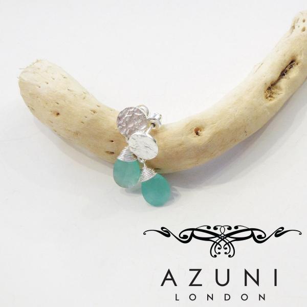 AZUNI アズニ アクアカルセドニー付きシルバーピアス レディース
