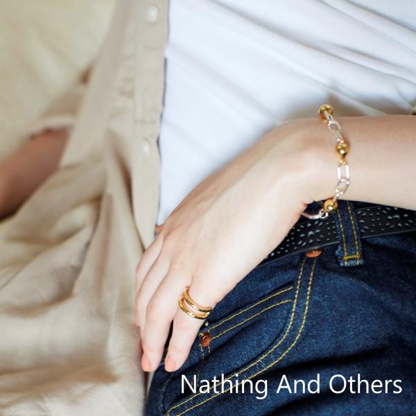 Nothing And Others ナッシングアンドアザーズ 2ラインピンキーリング 3号 ゴールド 指輪 小指 レディース 新品 未使用 通販 おしゃれ