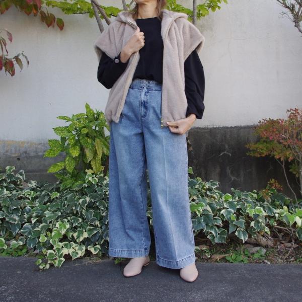 PASSIONE PASSIONEパシオーネ フード付きファーポンチョ エコファー