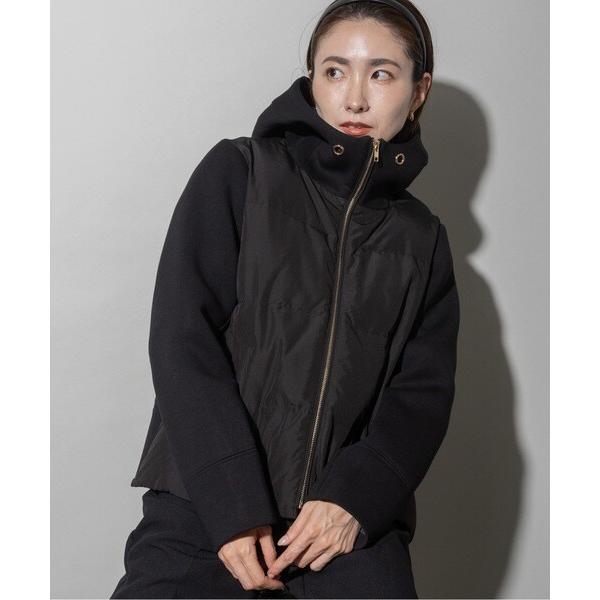 lodieロディ ダウン×ダンボールニットショート丈フードジャケット 
