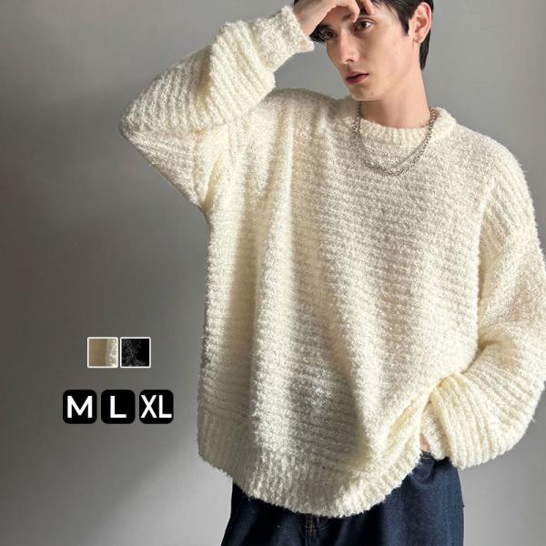 【Classical Origin】トップス ニット メンズ ブークレー 糸 クルーネック ニットトップス 長袖 大きいサイズ 秋 冬 2025aw クラシカルエルフ
