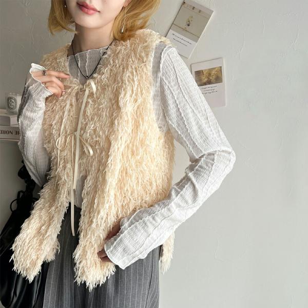 classicalelf 送料無料 トップス ベスト レディース 前後 2way リボン 