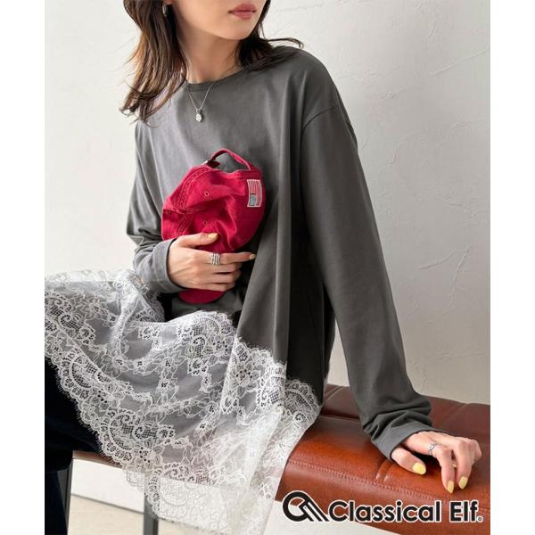 体型も美しくカバー。裾レースカットソードッキングTシャツ（ Classical Elf クラシカルエルフ ce1020364