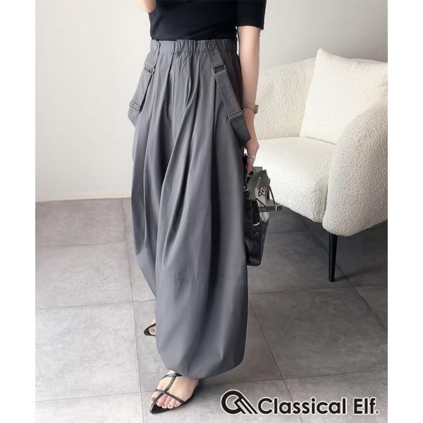 【 クラシカルエルフ classical elf 】【撥水・UVカット・イージーケア機能付き】ボトムス パンツ レディース サスペンダー 付き ボリュームパンツ